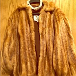 Vintage Mink real Fur Cape Stole coat